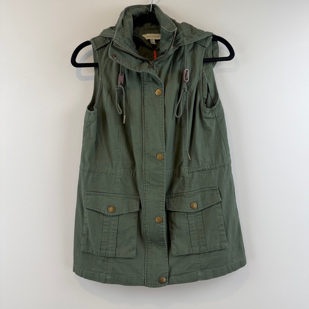 41 Hawthorn Vest Womens XS Utility Gorpcore Military Olive Green Hooded SF7539T